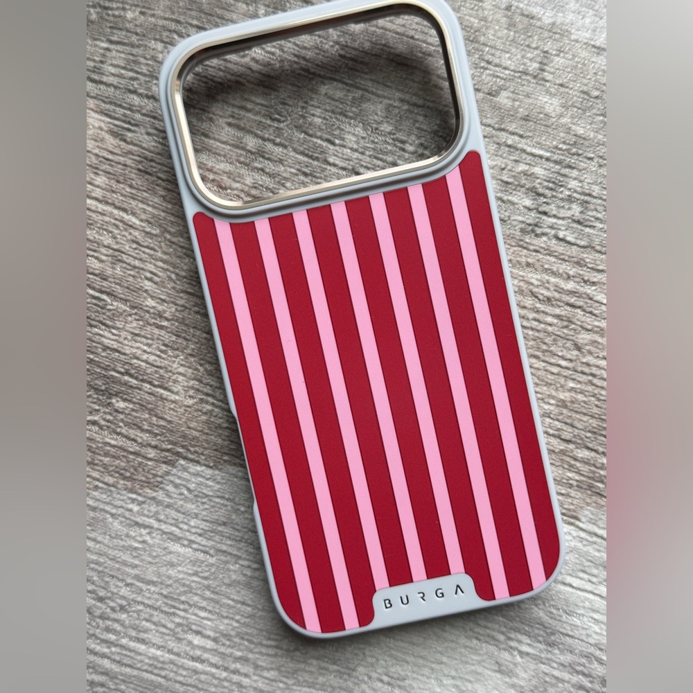 Burga Pink & Red Stripe iPhone Case